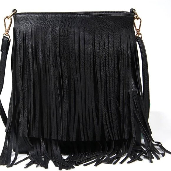 Women Fringe Tassel Cross Body Bag Leisure Shoulder Bag - Picture 2 of 6